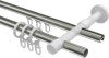 Rundrohr-Innenlauf Gardinenstange Edelstahl-Optik 16 mm Ø 2-läufig SINUX - Carelli 100 cm