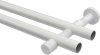 Gardinenstange Metall 20 mm Ø 2-läufig PRESTIGE - Tanara Weiß / Messing-Optik (ohne Ringe) 100 cm