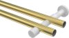 Gardinenstange Messing-Optik / Edelstahl-Optik 20 mm Ø 2-läufig PRESTIGE - Tanara (ohne Ringe) 100 cm