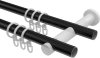 Gardinenstange Metall 20 mm Ø 2-läufig PLATON - Santo Schwarz 100 cm