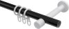 Gardinenstange Metall 20 mm Ø PRESTIGE - Tanara Schwarz / Chrom 100 cm