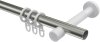 Gardinenstange Metall 20 mm Ø PRESTIGE - Elanto Edelstahl-Optik / Weiß 100 cm