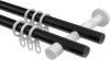 Gardinenstange Metall 20 mm Ø 2-läufig PRESTIGE - Luino Schwarz / Weiß 100 cm