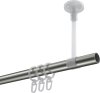 Gardinenstange Edelstahl-Optik / Messing-Optik 20 mm Ø SONETTE - Santo 420 cm (3 x 140 cm)