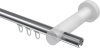 Innenlauf Gardinenstange Aluminium / Holz 20 mm Ø TALENT - Etta Chrom / Weiß lackiert 100 cm