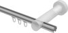 Innenlauf Gardinenstange Aluminium / Holz 20 mm Ø TALENT - Bero Silbergrau / Nussbaum lackiert 100 cm