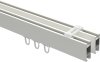 Innenlauf Gardinenstange Deckenmontage Aluminium / Metall eckig 14x35 mm 2-läufig SMARTLINE (Universal) - Lox Weiß 100 cm