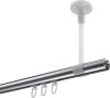 Innenlauf Gardinenstange Aluminium / Metall 20 mm Ø SONETTE - Luino Chrom / Messing-Optik 420 cm (3 x 140 cm)