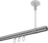 Innenlauf Gardinenstange Aluminium / Metall 20 mm Ø SONETTE - Luino Silbergrau / Edelstahl-Optik 420 cm (3 x 140 cm)