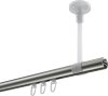 Innenlauf Gardinenstange Edelstahl-Optik 20 mm Ø SONETTE - Luino 100 cm
