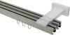 Innenlauf Gardinenstange Aluminium / Metall eckig 20x20 mm 2-läufig QUADLINE - Cubes Satin-Silber 100 cm
