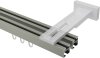 Innenlauf Gardinenstange Aluminium / Metall eckig 20x20 mm 2-läufig QUADLINE (Multi) - Sono Satin-Silber 100 cm