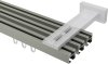 Innenlauf Gardinenstange Aluminium / Metall eckig 20x20 mm 3-läufig QUADLINE (Multi) - Sono Satin-Silber 100 cm