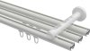 Innenlauf Gardinenstange Aluminium / Metall 20 mm Ø 3-läufig SITENO - Verano Weiß 100 cm
