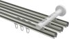 Innenlauf Gardinenstange Edelstahl-Optik / Messing-Optik 20 mm Ø 3-läufig SITENO - Savio 100 cm