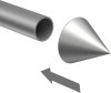 Endstücke Cone (Kegel) Silbergrau für Gardinenstangen ausziehbar 16/13 mm Ø (2 Stück) 