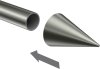 Endstücke Scarano (Kegel) Edelstahl-Optik für Gardinenstangen 16 mm Ø (2 Stück) 