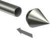 Endstücke Castello (Doppelkegel) Edelstahl-Optik für Gardinenstangen 16 mm Ø (2 Stück) 