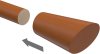 Endstücke Bero (Konus / Schräge) Kirschbaum lackiert für Gardinenstangen 20 mm Ø (2 Stück) 