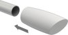 Endstücke Etta (Ellipse / Schräge) Weiß lackiert für Gardinenstangen 20 mm Ø (2 Stück) 