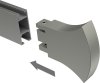 Endstücke Conex (Rundung) Edelstahl-Optik für Innenlaufstangen 14x35 mm (2 Stück) 