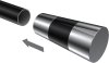 Endstücke Tanara (Konus) Chrom / Schwarz für Gardinenstangen 20 mm Ø (2 Stück) 