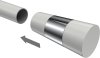 Endstücke Tanara (Konus) Weiß / Chrom für Gardinenstangen 20 mm Ø (2 Stück) 