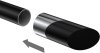Endstücke Verano (Schräge) Chrom / Schwarz für Gardinenstangen 20 mm Ø (2 Stück) 