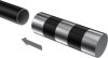 Endstücke Mavell (Zylinder) Chrom / Schwarz für Gardinenstangen 20 mm Ø (2 Stück) 