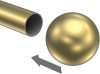 Endstücke Luino (Kugel) Messing-Optik für Gardinenstangen 20 mm Ø (2 Stück) 