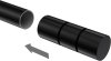 Endstücke Elanto (Rillenzylinder) Schwarz für Gardinenstangen 20 mm Ø (2 Stück) 