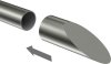 Endstücke Nevia (Schräge) Edelstahl für Gardinenstangen 20 mm Ø (2 Stück) 
