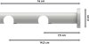 Träger Platon Weiß 2-läufig 7,5 und 14,5 cm für Gardinenstangen 20 mm Ø 