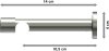 Träger Prestige Edelstahl-Optik 1-läufig 10,5 cm für Gardinenstangen 20 mm Ø 