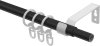 Ausziehbare Gardinenstange Metall / Kunststoff 16/13 mm 2-läufig Ø HERA - Cone Silbergrau / Schwarz 70-120 cm