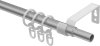 Ausziehbare Gardinenstange Metall / Kunststoff 16/13 mm Ø HERA - Helix Silbergrau 70-120 cm