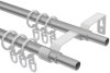 Ausziehbare Gardinenstange Metall / Kunststoff 16/13 mm 2-läufig Ø HERA - Livo Silbergrau 70-120 cm