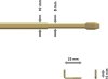 Vitragestangen mit Klebehaken Metall / Kunststoff Geno Messing-farbig (2 Stück) ausziehbar 30-50 cm