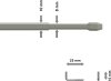 Vitragestangen mit Klebehaken Metall / Kunststoff Geno Silbergrau (2 Stück) ausziehbar 30-50 cm
