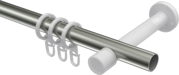 Gardinenstange Metall 20 mm Ø PRESTIGE - Santo Edelstahl-Optik / Schwarz