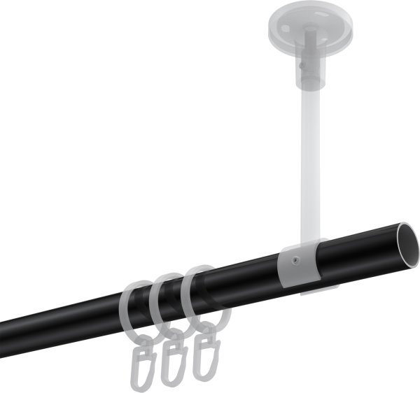 Gardinenstange Metall 20 mm Ø SONETTE - Santo Schwarz
