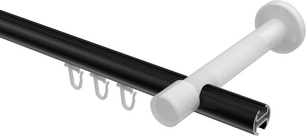 Innenlauf Gardinenstange Aluminium / Metall 20 mm Ø PRESTIGE - Elanto Schwarz