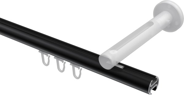 Innenlauf Gardinenstange Aluminium / Metall 20 mm Ø SITENO - Elanto Schwarz
