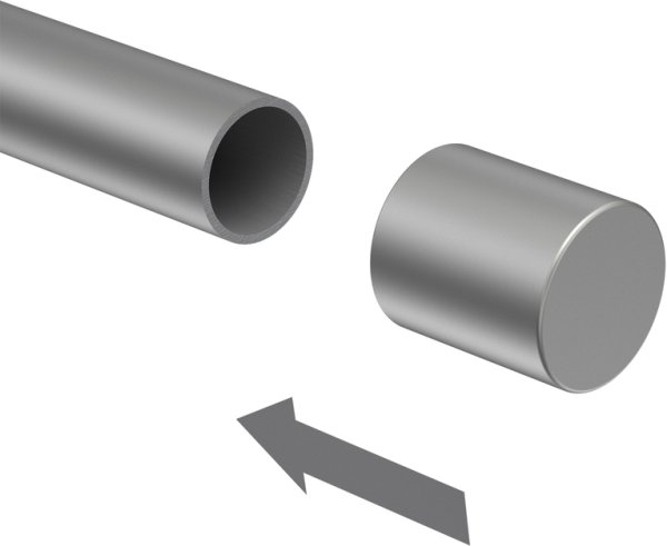 Endstücke Livo (Kappe) Silbergrau für Gardinenstangen ausziehbar 16/13 mm Ø (2 Stück)