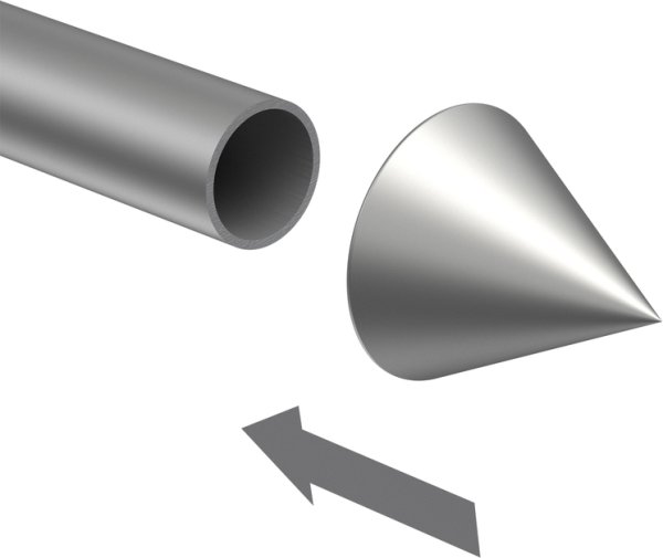 Endstücke Cone (Kegel) Silbergrau für Gardinenstangen ausziehbar 16/13 mm Ø (2 Stück)