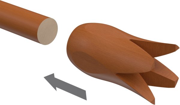 Endstücke Flower (Blume) Kirschbaum lackiert für Gardinenstangen 16 mm Ø (2 Stück)