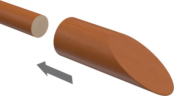 Endstücke Franca (Schräge) Kirschbaum lackiert für Gardinenstangen 16 mm Ø (2 Stück)