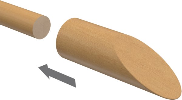 Endstücke Franca (Schräge) Buche lackiert für Gardinenstangen 16 mm Ø (2 Stück)