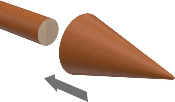 Endstücke Holly (Kegel) Kirschbaum lackiert für Gardinenstangen 16 mm Ø (2 Stück)