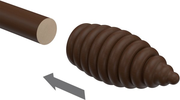 Endstücke Asta (Rillenform) Nussbaum lackiert für Gardinenstangen 16 mm Ø (2 Stück)